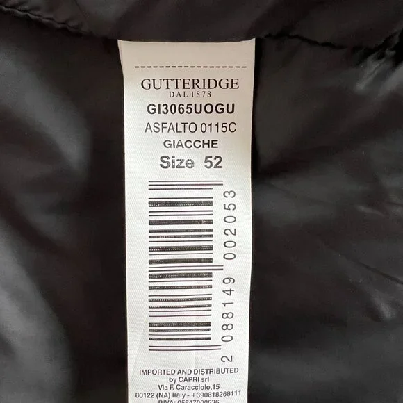 Gutteridge Men's Gray Brown Long Sleeve Button-Down Quilted Jacket Size 52